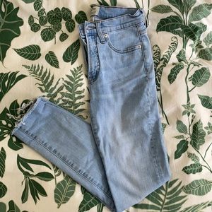 J.Crew 9” high rise tooth pick jean